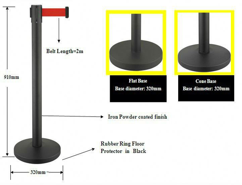 retractable nylon belt barrier airport passage barrier pole crowd control