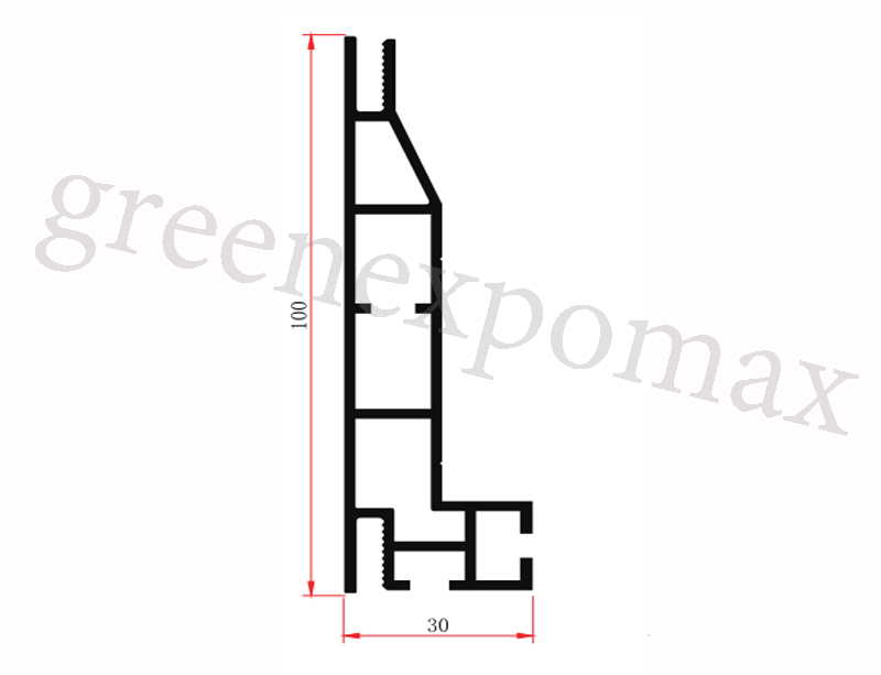 FD100-1 100MM DOUBLE SIDE ALUMINUM FABRIC PROFILE