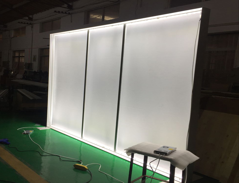 100mm seamless double sides light box with high power led light strip.