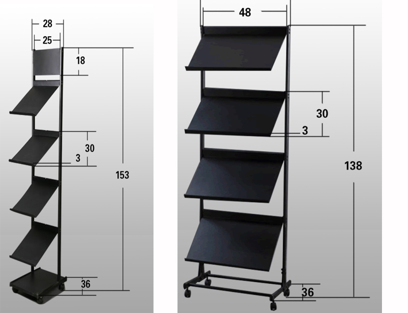 New design steel magazine rack 