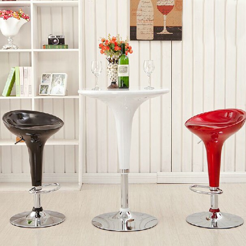 modern design round seat covered ABS bar stool/bar chair